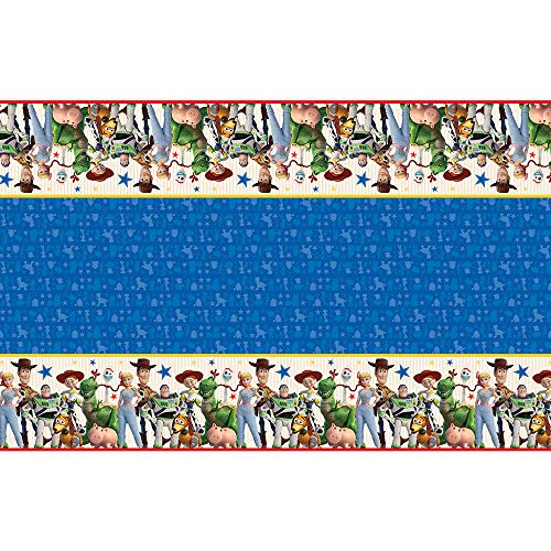 Unique Disney Toy Story 4 Rectangular Plastic Table Cover, 1 Ct, Multicolor, One Size
