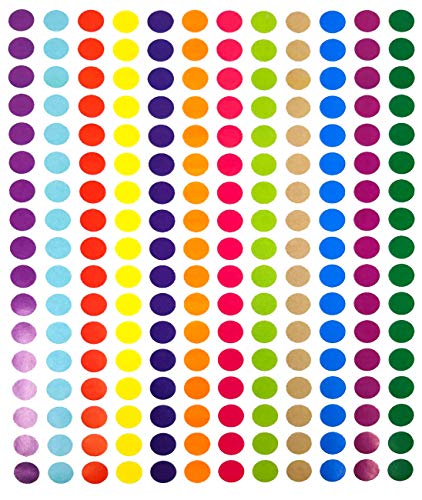 Tag-A-Room 2040 Colored Dot Stickers 1/2 Inch Round Color Coding Labels Circle Dot Label Stickers for Offices, Classrooms, Paper, etc., 14 Bright Colors, 8 1/2 x 11 Sheets.