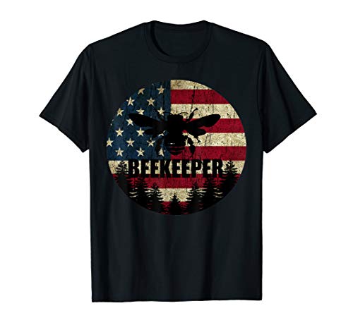 Patriotic Beekeeper Shirt American Flag 4th of july Gift Bee T-Shirt