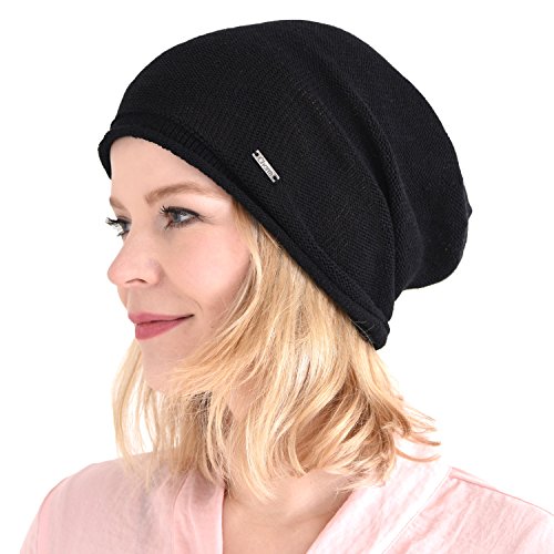 Book Cover CHARM Silk Beanie Hat for Men and Women - Slouchy Oversized Chemo Hat Sensitive Skin