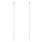 S.Leaf CZ Threader Earrings for Women Trendy Double Piercing Cubic Zirconia Chain Stud Earrings for Women (9CM_Silver)