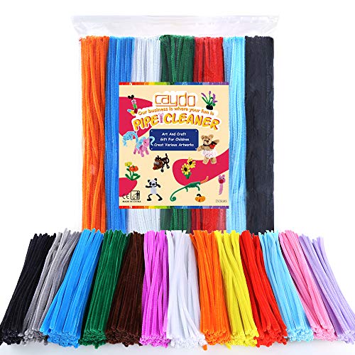 Caydo Pipe Cleaners Assorted Colored Chenille Stems for Art and Crafts, Children’s Craft Supplies (1300)
