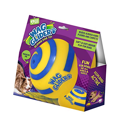 Wag Glider Deluxe –The Sliding Gliding Dog Toy That Keeps Your Dog Happy, Healthy & Safe! Comes with a Built in Squeaker & Rope Attached. Safe for Indoor Play, Great for All Sizes & Ages