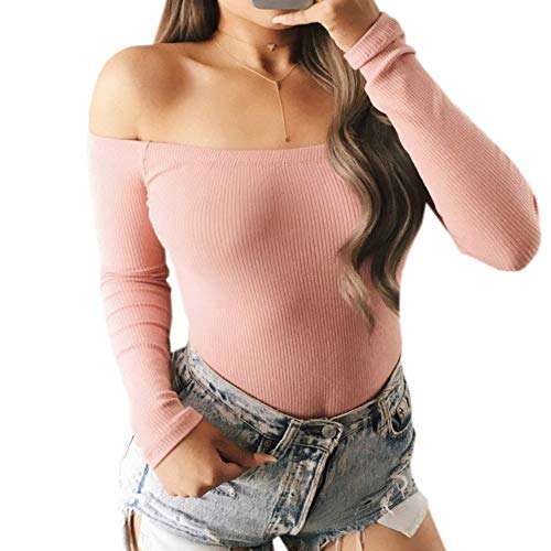 GEMBERA Womens Stretchy Long Sleeve Bodysuits Basic Bodycon Jumpsuits Rompers
