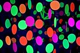 Midnight Glo Neon Paper Garland Circle Dots Hanging Decorations for Birthday Party Wedding Decorations Black Light Reactive UV Glow Party 78ft(6 Pack)