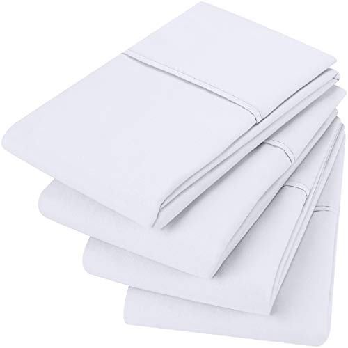 Book Cover Utopia Bedding Queen Pillowcases - 4 Pack - Envelope Closure - Soft Brushed Microfiber Fabric - Shrinkage and Fade Resistant Pillow Covers Standard Size 20 X 30 Inches (Queen, White)