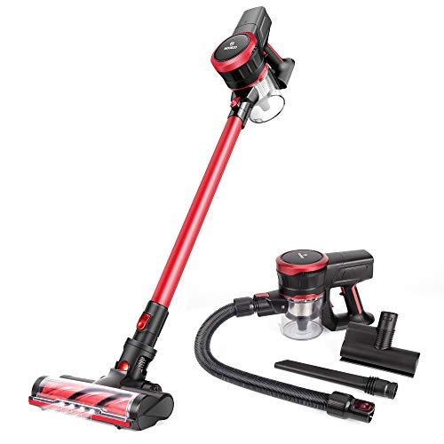MOOSOO Cordless Vacuum Cleaner 17Kpa Strong Suction 2 in 1 Stick Vacuum Ultra-Quiet Handheld Vacuum with Brushless Motor Multi-attachments
