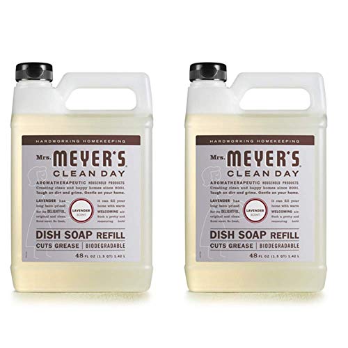 Book Cover Mrs. Meyer's Liquid Dish Soap Refill, Lavender, 48 OZ each, pack of 2