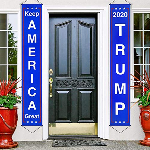 Donald Trump Flag Banner Keep America Great Flag Porch Sign for President 2020 Hanging Garland America Party Decoration (Style 2)