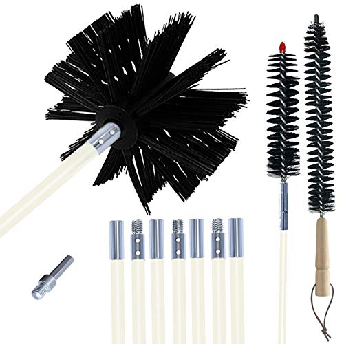 SNUNGPHIR EAZY2HD 24 Feet Dryer Duct Cleaning Kit,Lint Remover,Flexible Dryer Vent Cleaner Kit, Chimney Brushes Extends up to 24 Fee.