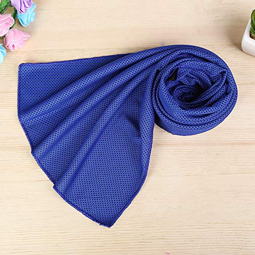 Apelila Instant Cooling Towel Ice Cold Outdoor Activities Sport Pad Gym Running Jogging Chilly Yoga (1 PC D- Blue)