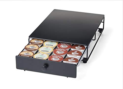 Book Cover Nifty Home Products 24 Coffee Pod Capacity Storage Drawer Rolling K-Cup Holder, 12.75x8.25x3, Black