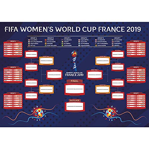 LittleLoverly 2019 France Women's World Cup Wall Chart Poster 16 x 24 inches World Soccer Matches/Football Tournament Schedule/Soccer Calendar Bar/Party Decorations