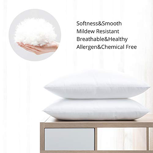 Emolli Standard Bed Pillows for Sleeping 2 Pack, Luxury Hotel Pillows Super Soft Down Microfiber Alternative and 100% Cotton Cover Soft Comfortable