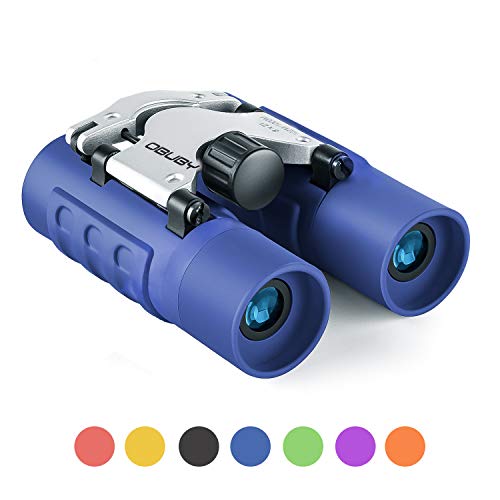 Book Cover Obuby Kid Binoculars 8x21 Compact Folding Shock Proof Toy Binoculars for 3-12 Year Boys Girls for Bird Watching Educational Learning Camping Hunting Hiking and Birthday Presents - Blue