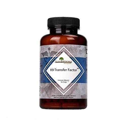 Aloha Medicinals - K9 Transfer Factor - Potent Immune Booster for Dogs - Certified Organic – Mushroom Enhanced Supplement - Veterinarian Recommended Dog Health Supplement – 90 Capsules
