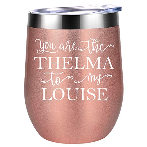 Book Cover Gifts for Best Friends - You Are the Thelma to My Louise - Funny Best Friend Birthday, Christmas, Thelma and Louise Friendship Gifts for Women, Friends, Soul Sister, BFF, Bestie - Coolife Wine Tumbler
