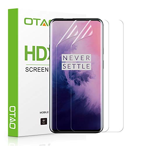 Book Cover OnePlus 7 Pro Screen Protector (2-Pack)(Not Glass), OTAO Full Coverage Screen Protector Case Friendly HD Clear Anti-Bubble Film for OnePlus 7 Pro