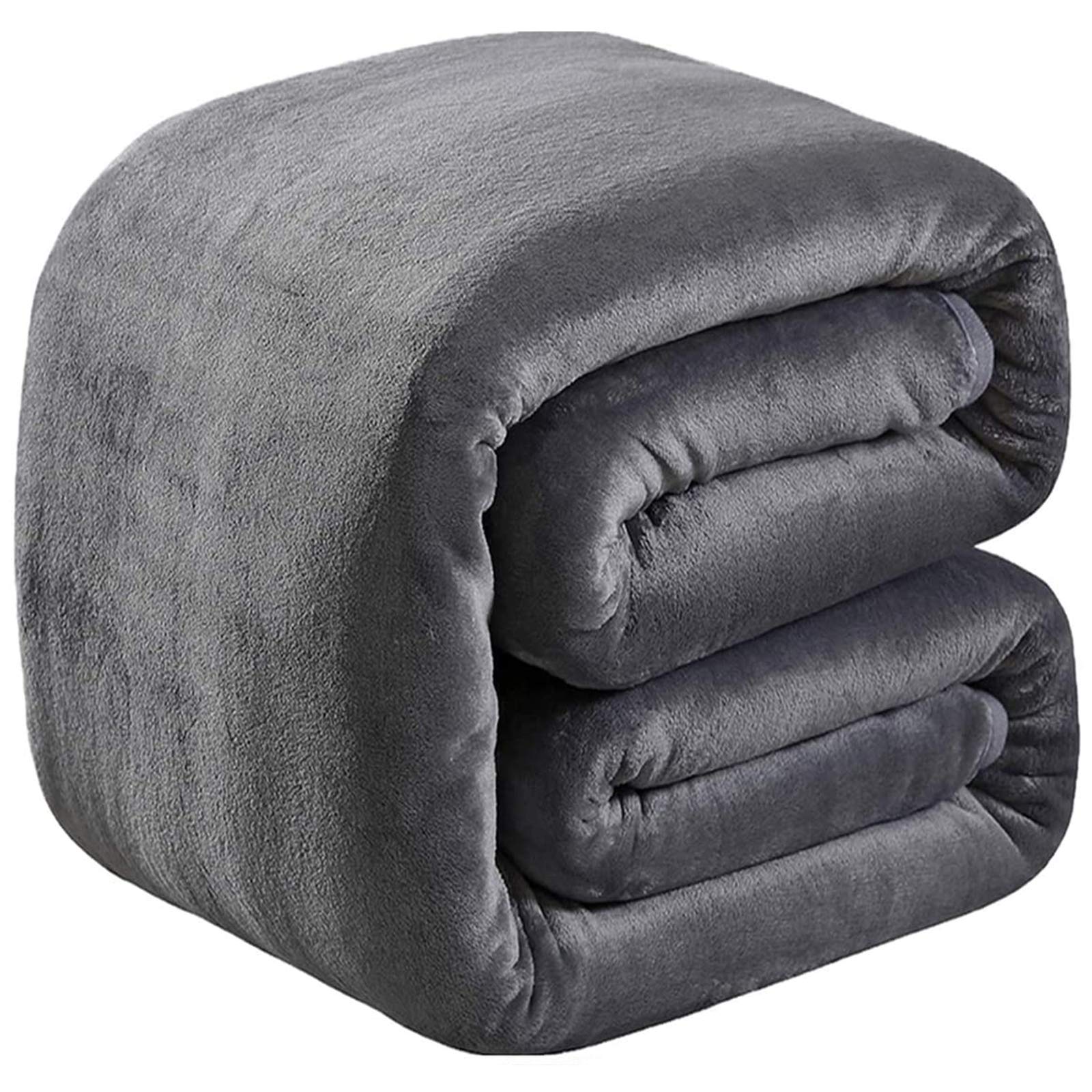 Soft Queen Size Blanket for Fall Winter Spring All Season 350GSM Thicken Warm Fuzzy Microplush Lightweight Thermal Fleece Summer Autumn Blankets for Queen/Full size Bed Sofa SOFTCARE Dark Gray 90"*90" Queen / Full (90-Inch-by-90-Inch) Dark Gre
