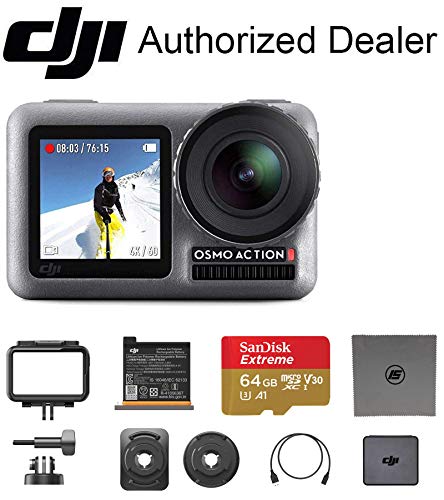 DJI OSMO Action â€“ Dual Touch Display Waterproof Digital Action Camera with 4K HD Video 12MP Photos Live Streaming Stabilization (64GB Memory)