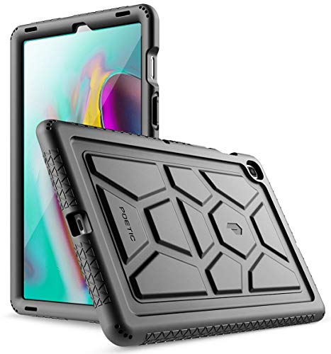 Poetic TurtleSkin Heavy Duty Case Designed for Galaxy Tab S5E 10.5 Inch (SM-T720/T725) 2019 Release, Rugged Shockproof Drop Protection Kids Friendly Protective Silicone Cover Case, Black