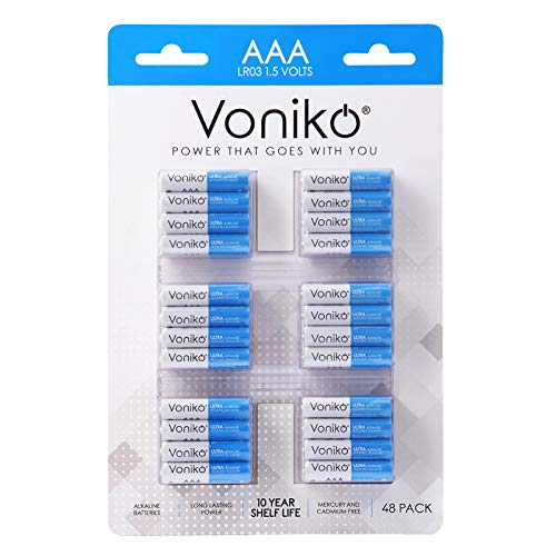 VONIKO - Premium Grade AAA Batteries - 48 Pack - Alkaline Triple A Battery - Ultra Long-Lasting, Leakproof 1.5v Batteries - 10-Year Shelf Life