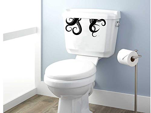 Edvoynlm Kraken Tentacles Toilet Decal, Decal, Sticker, Toilet Sticker, Toilet Decal, Bathroom, Bathroom Decal, Octopus, Kraken, Tentacle (4.7'' x 10'', Set of 2)