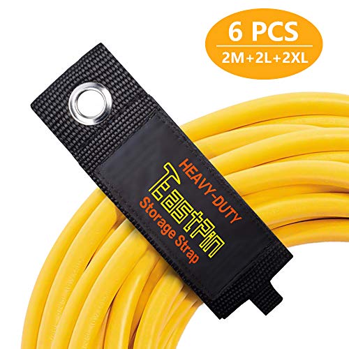 Heavy Duty Storage Strap, Extension Cord Reel Replacement, Heavy Duty Hook & Loop for Extension Cords Storage, Cables, Hoses, Rope and More for Garage Organization, Home, Shop, Boat and RV (2M/2L/2XL)