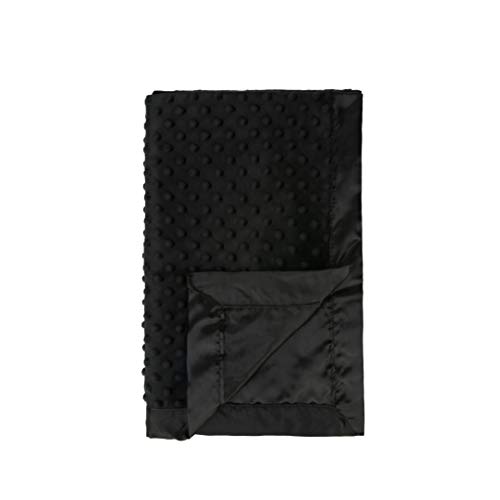 Book Cover Pro Goleem Baby Soft Minky Dot Blanket with Satin Backing Gift for Boys and Girls (Black, 30â€™â€™ x 40â€™â€™)