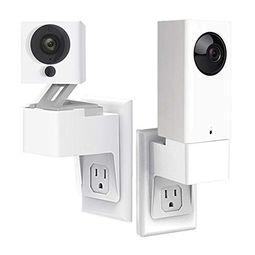 Outlet Wall Mount Compatible Wyze Cam Pan, Upgraded Version AC Outlet Wall Plug Mount Stand Holder Bracket Without Messy Wires or Wall Damage - 2 Pack