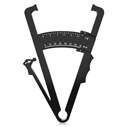 Book Cover Body Fat Caliper, Fat Measure Clipper Combo with Body Fat Percentage Measure Chart, Accurately Measuring Body Fat for Men and Women