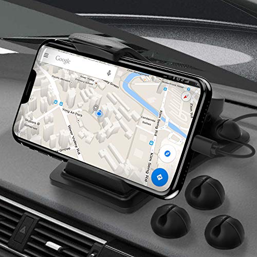 Cellphone Holder for Car, Anti-Slip Car Mount, Car Dashboard GPS Holder with Cord Organizer, Compatible with iPhone X/XS/8P/8/7P/7/6S Plus, Galaxy S10e/S9/S8 and 3.5-6'' Smart Phones or GPS Devices