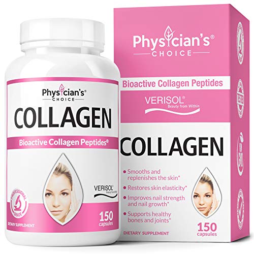Book Cover Bioactive Collagen Pills - Clinically Proven & Patented Verisol Collagen Peptides - Premium Hydrolyzed Collagen Capsules - Promotes Healthy Hair, Skin, Nails - Non-GMO, 150 Capsules