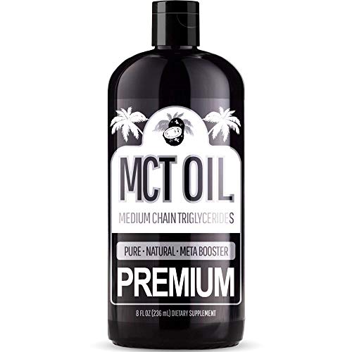 Premium MCT Oil â€“ (8 Ounce) with C8 and C10 Brain Fuel - Derived Only from Coconuts - Keto & Paleo Diet Weight Loss Approved - Perfect Adding to Coffee, Salad Dressing, Tea, Shakes, Drink, and More!