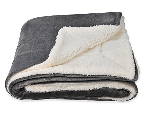 Book Cover SOCHOW Sherpa Fleece Throw Blanket, Double-Sided Super Soft Luxurious Plush Blanket Queen Size, Grey