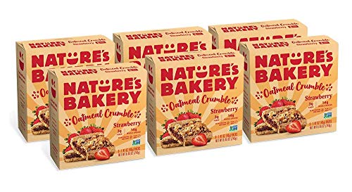 Nature's Bakery Oatmeal Crumble Bars, Strawberry, 6-6 Count Boxes (36 Bars), Vegan Snacks, Non-GMO