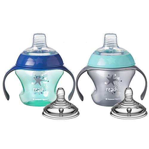 Book Cover Tommee Tippee Closer to Nature First Sips Transition Cup, BPA-Free, 4+ Months,