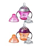 Tommee Tippee Closer to Nature First Sips Transition Cup with Handles, BPA-Free - 4+ Months, 2 Count