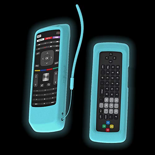 SIKAI Remote Case Compatible with VIZIO XRT302 Remote Skin-Friendly Shockproof Silicone Cover for VIZIO XRT302 Smart TV Remote Washable Anti-Lost with Hand Loop (Glow in Dark-Blue)