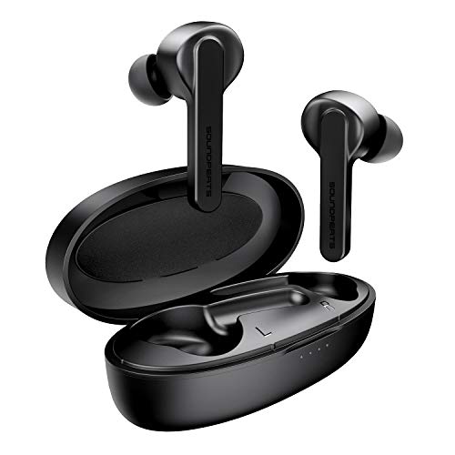 SoundPEATS TrueCapsule Wireless Earbuds in-Ear Stereo Bluetooth Headphones with Smart Touch Control, Bluetooth V5.0 Earphones, High Definition Mic for Clear Calls, 24 Hours Playtime