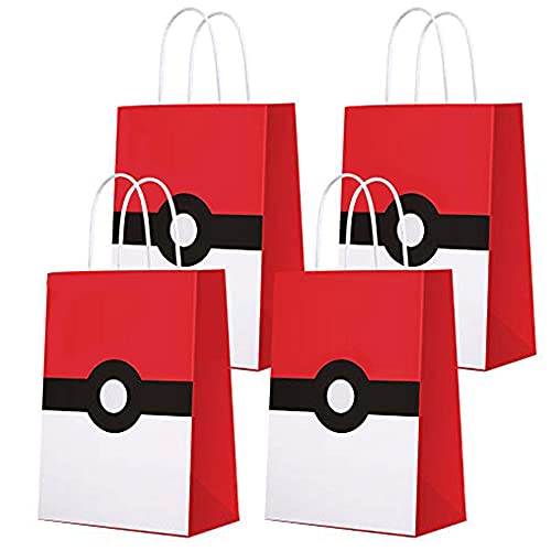 Book Cover 16 PCS Game Theme Birthday Party Paper Gift Bags for Pocket monster Party Supplies Birthday Party Decorations Favor Goody Bags for Game Kids Adults Birthday Party Decor