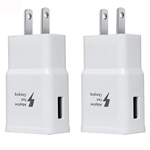 Adaptive Fast Charging Wall Charger Adapter Compatible Samsung Galaxy S6 S7 S8 S9 S10 / Edge/Plus/Active, Note 5,Note 8, Note 9, LG G5 G6 G7 V20 V30 ThinQ Plus EP-TA20JBE Quick Charge (2 Pack)