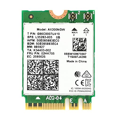 MQUPIN Intel Dual Band Wireless AX200NGW 2.4Gbps 802.11ax Wireless Intel AX200 WiFi Card Bluetooth 5.0 for Windows 10, 64-bit, Google Chrome OS, Linux