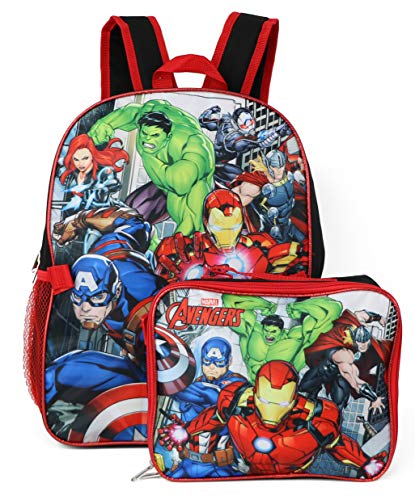 Book Cover Marvel Avengers Backpack With Detachable Lunch Box (Avengers Red Black)
