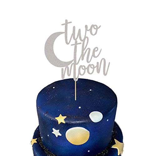 Two The Moon Cake Topper 2nd Birthday Cake Topper I Love You To The Moon And Back 2 Birthday Party Supplies Decorations