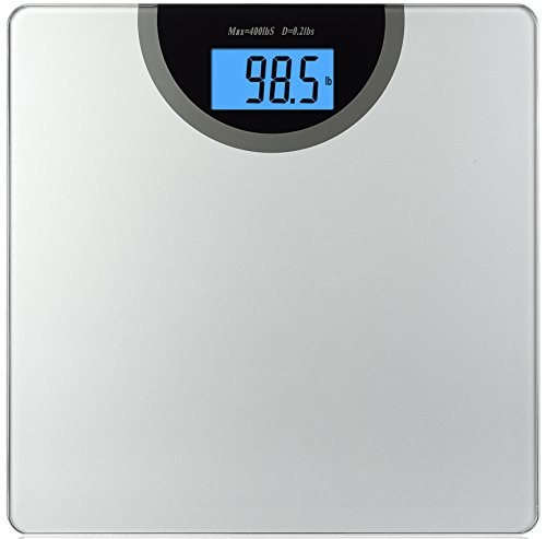 Book Cover BalanceFrom Digital Body Weight Bathroom Scale with Step-On Technology and Backlight Display, 400 Pounds, Regular, Silver