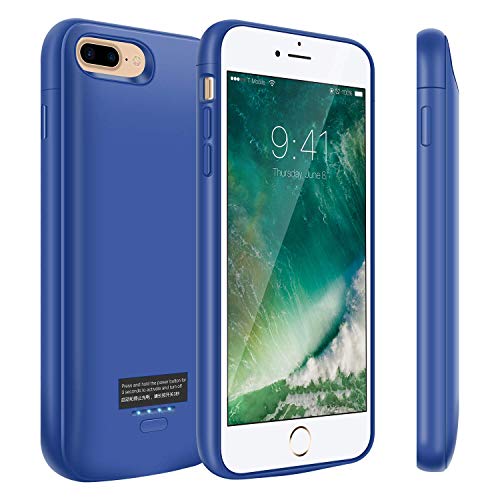 Book Cover Kunter Battery Case for iPhone 8 Plus/7 Plus, 5500mAh Portable Charger Case, Rechargeable Extended Battery Charging Case for iPhone 8 Plus/7 Plus(5.5 inch), Compatible with Wire Headphones