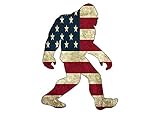 Rogue River Tactical USA Flag Bigfoot Sasquatch Sticker Bumper Car Decal Gift Patriotic American United States