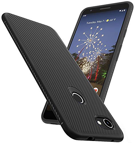 Book Cover SunRemex Carbon Fiber Designed for Google Pixel 3a XL Case, Pixel 3a XL Case, Scratch Resistant & Anti Slip Grippy Soft TPU Case for Google Pixel 3a XL Phone (Black)