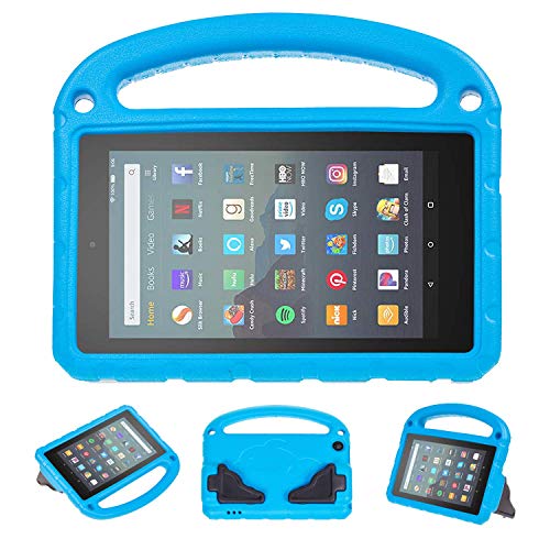 Book Cover SUPWANT Kids Case for All-New Fire 7 2019 - Kid-Proof Light Weight Protective Case with Handle Convertible Stand for Amazon Fire 7 Tablet (9th Generation - 2019 Release), Blue